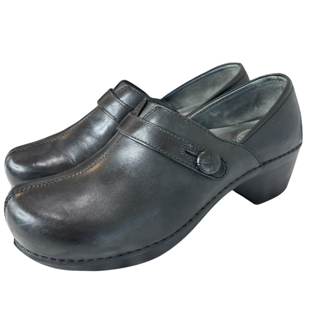 DANSKO Black Leather Professional Clog Mules Nursing Shoes Sz 41 US 10.5 Comfort